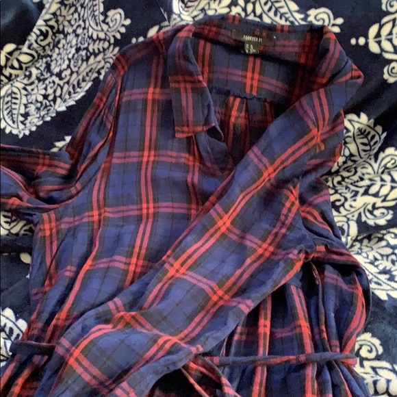 Forever 21 long flannel shirt dress - Picture 3 of 4